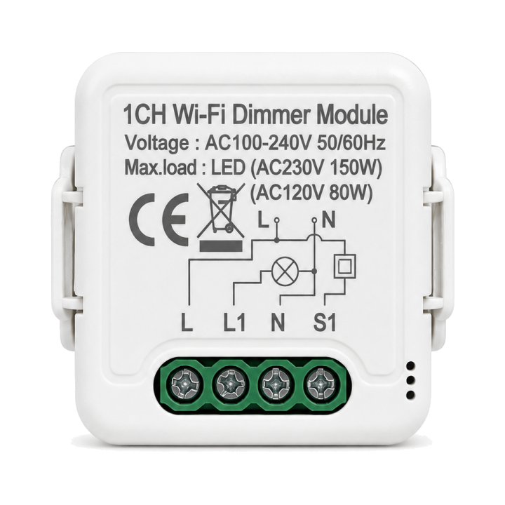 Relé wifi dimmer — frontal