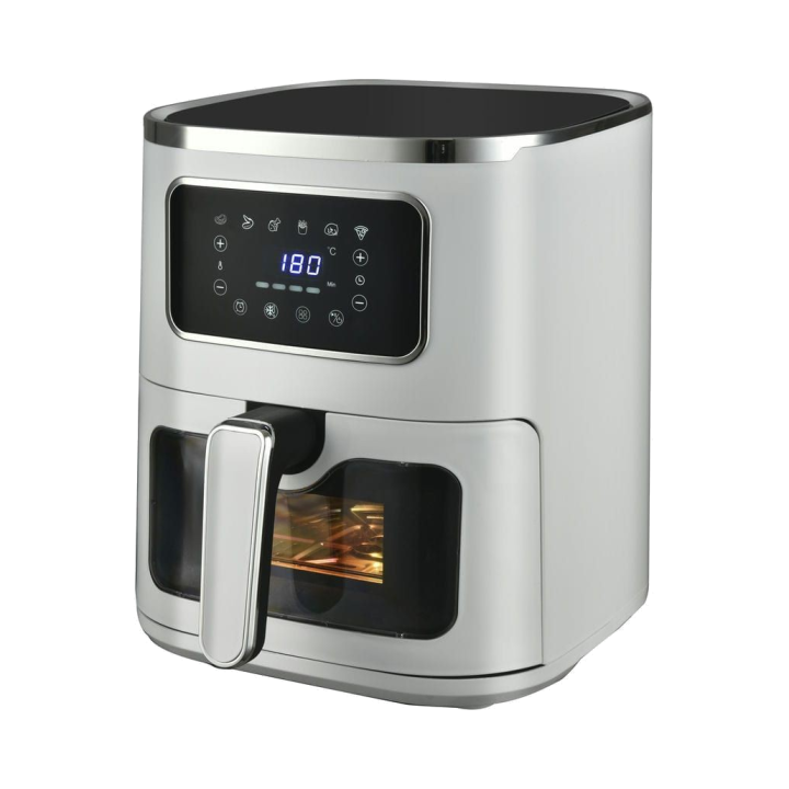 Freidora sin aceite digital 5 L Blanca — tres cuartos